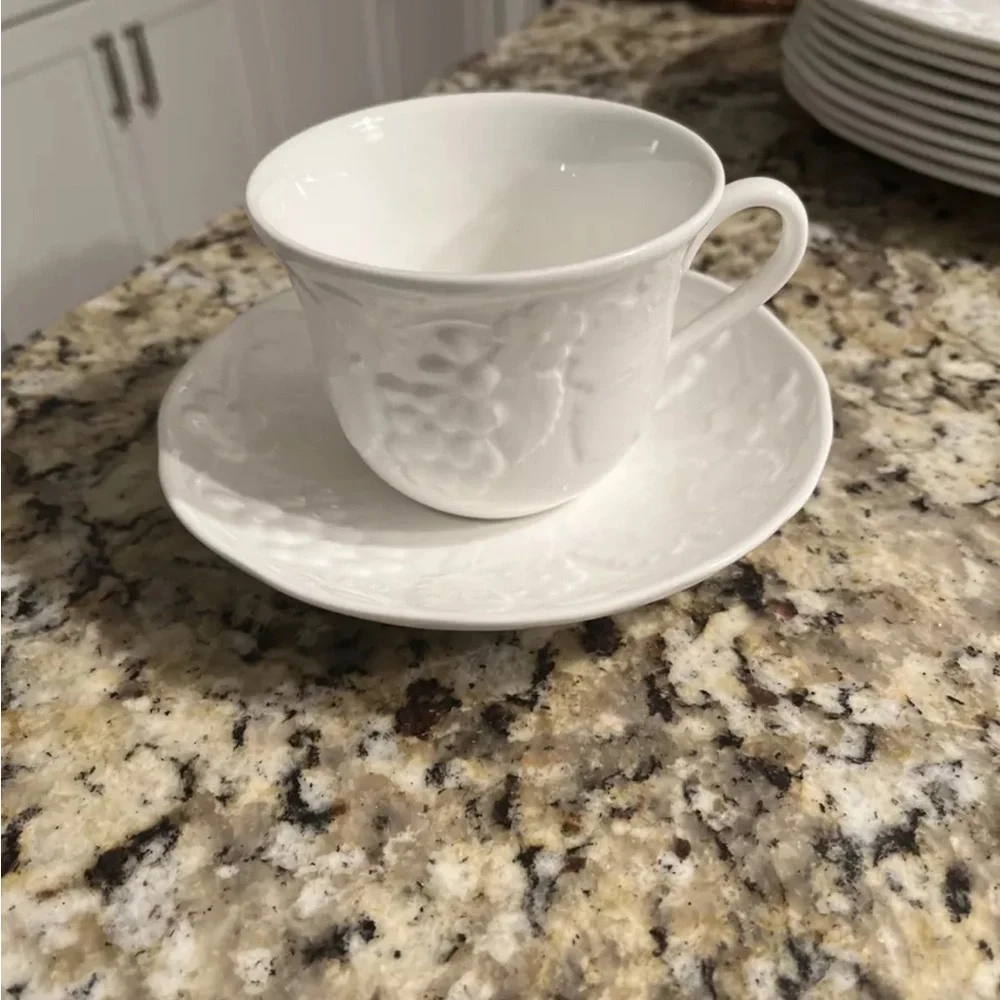 Wedgwood strawberry and vine pattern cup and saucer